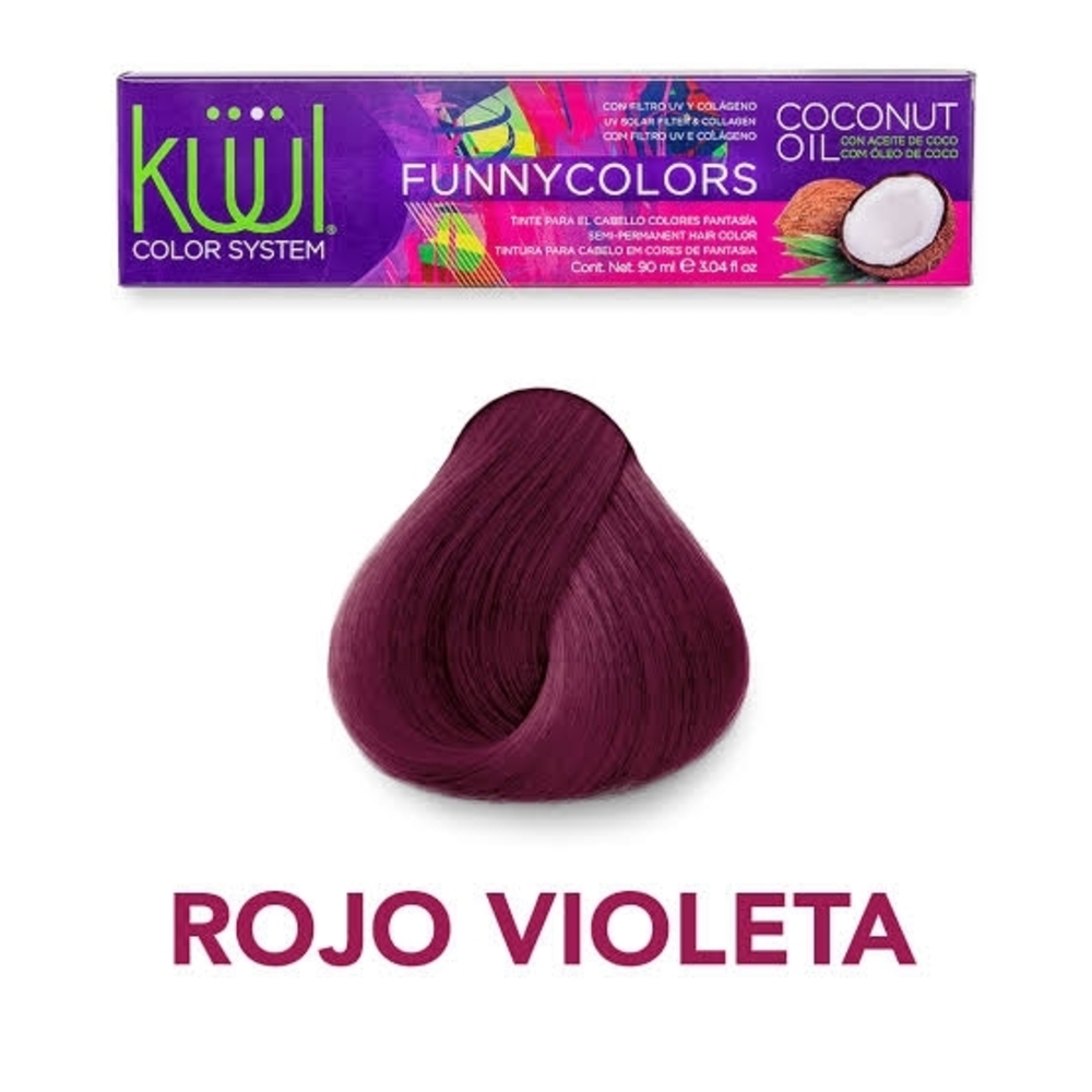 Kuul Funny Colors Semi-Permanent Hair Dye — Rojo Violeta (Violet Red)